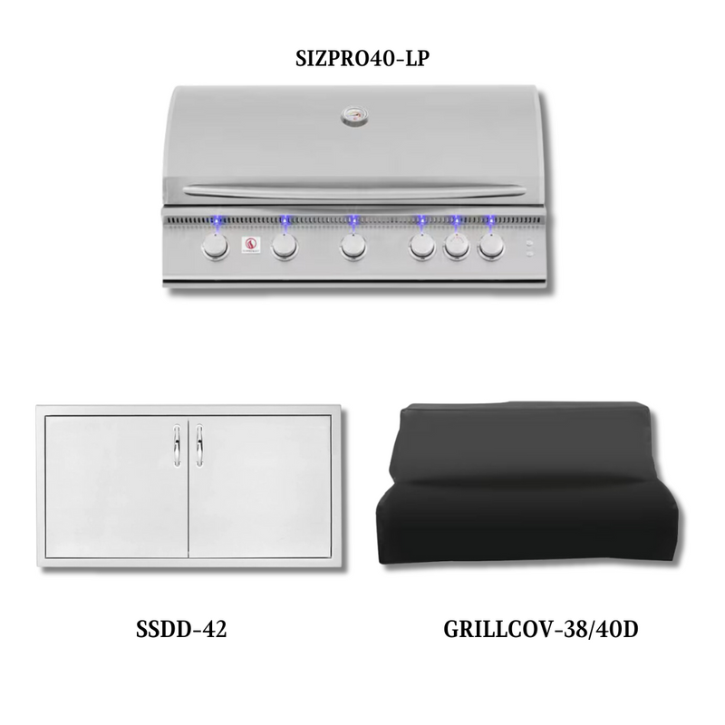 Summerset SIZPRO40-LP with Double Access Doors and Cover - SIZPRO40-LP-PCKG1