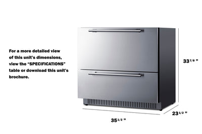 Summit 36-Inch Outdoor Refrigerator with Dual Drawers - SPR36332D