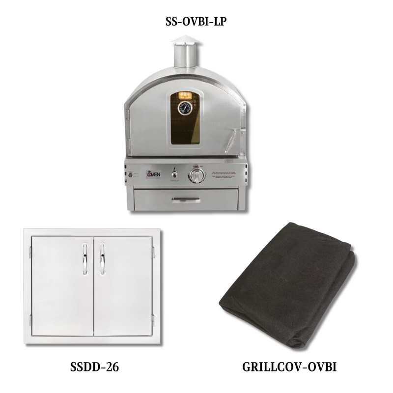 Summerset Pizza Oven - SS-OVBI-LP with Double Access Doors and Cover - SS-OVBI-LP-PCKG1