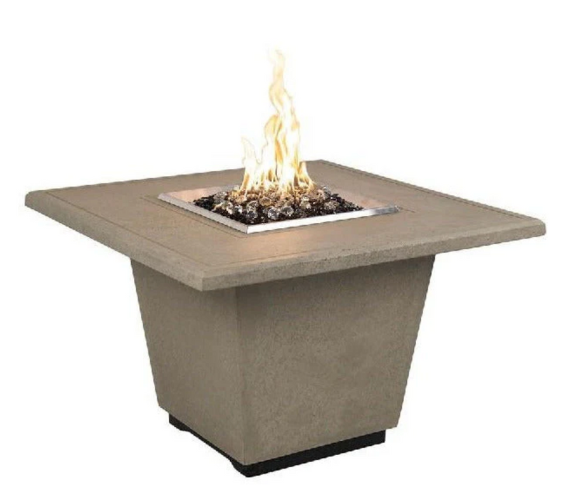 American Fyre Designs 24 Inch Cosmopolitan Square Firetable, Dark Basalt, Propane Gas- 640-DB-11-M2PC