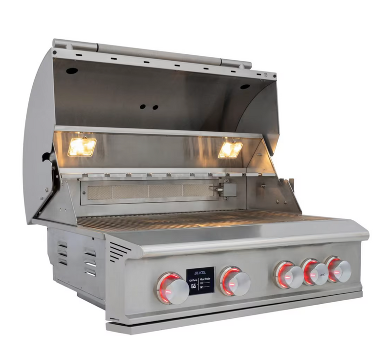 Blaze LTE PRO 32-Inch 4-Burner Built-in Natural Gas Grill w/ Digital Temperature Screen & Rear Infrared Burner - BLZ-4LTEPRO-NG