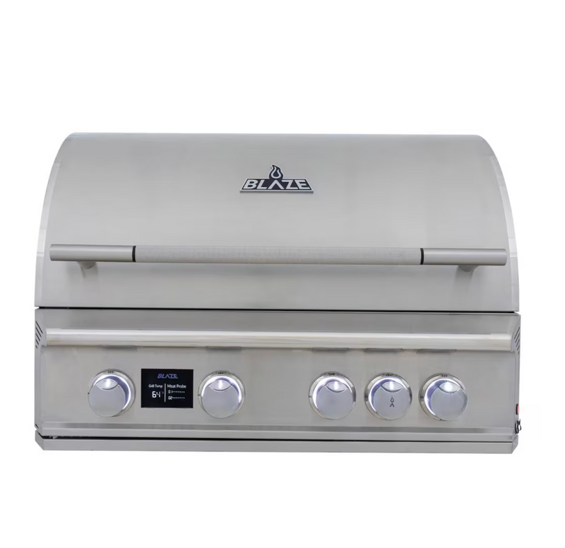 Blaze LTE PRO 32-Inch 4-Burner Built-in Natural Gas Grill w/ Digital Temperature Screen & Rear Infrared Burner - BLZ-4LTEPRO-NG