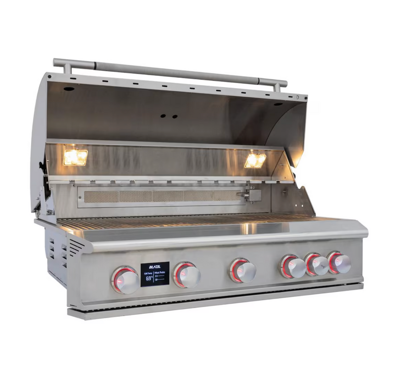 Blaze LTE PRO 40-Inch 5-Burner Built-in Natural Gas Grill w/ Digital Temperature Screen & Rear Infrared Burner - BLZ-5LTEPRO-NG