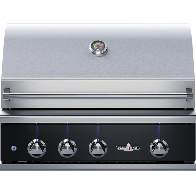 Delta Heat 32-Inch 3-Burner Built-In Propane Grill w/ Rotisserie - Black Control Panel - DHBQ32R-KL