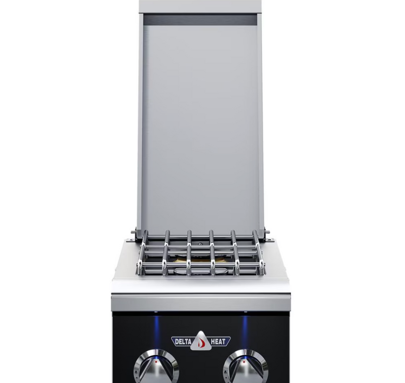 Delta Heat 12-in Built-In Natural Gas Double Side Burner - Black Control Panel - DHSB2-DKN