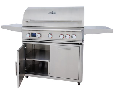 Blaze LTE PRO 40-Inch 5-Burner Natural Gas Grill w/ Digital Temperature Screen & Rear Infrared Burner- BLZ-5LTEPRO-NG + BLZ-5LTEPRO-CART-LTSC