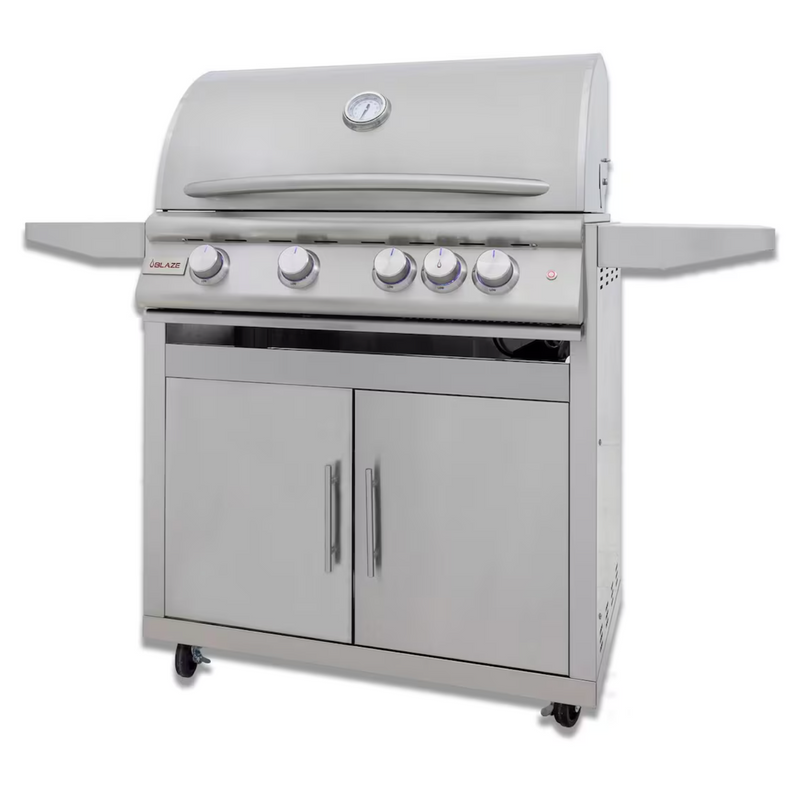 Blaze LTE+ Marine Grade 32-in 4-Burner Natural Gas Grill w/ Lift-Assist Hood & Rear Infrared Burner - BLZ-4LTE3MG-NG + BLZ-4-CART-SC