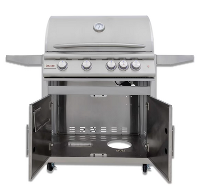 Blaze LTE+ Marine Grade 32-in 4-Burner Natural Gas Grill w/ Lift-Assist Hood & Rear Infrared Burner - BLZ-4LTE3MG-NG + BLZ-4-CART-SC