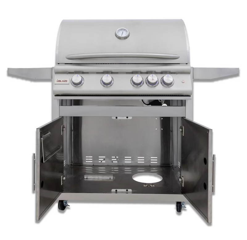 Blaze LTE+ Marine Grade 32-in 4-Burner Natural Gas Grill w/ Lift-Assist Hood & Rear Infrared Burner - BLZ-4LTE3MG-NG + BLZ-4-CART-SC