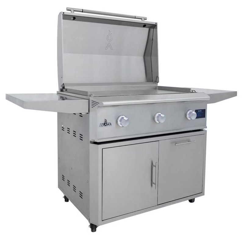 Blaze LTE PRO 40-Inch Built-in Natural Gas Griddle w/ Digital Temperature Screen & Lift-Assist Lid - BLZ-GRIDDLE40-NG + BLZ-GRIDDLE40-CART-LTSC