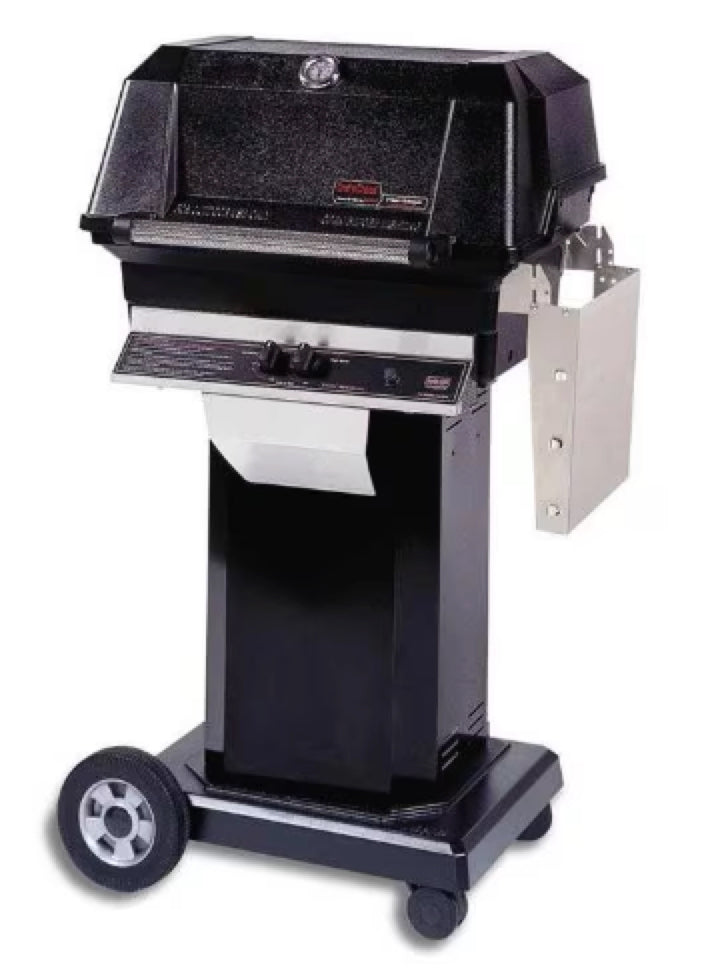 MHP JNR4DD - 37-Inch 2-Burner Black Cart Grill with Stainless Steel Shelves and SearMagic Grids - Liquid Propane Gas - JNR4DD-PS + OCOLB + OM-P