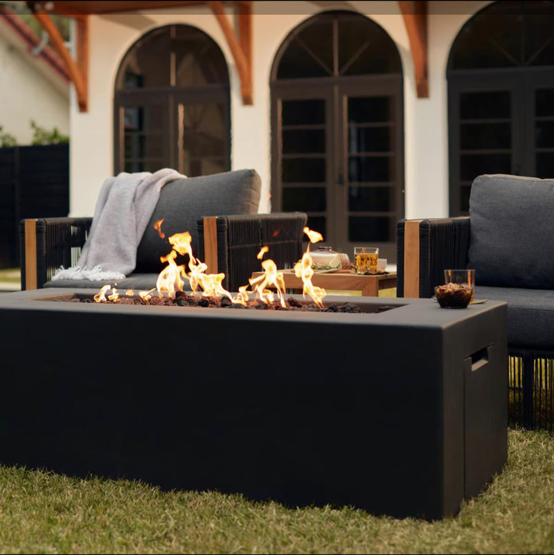 Blaze 60-Inch Rectangular Concrete Natural Gas Fire Pit Table in Phantom - BLZ-60-FTABLE-NG