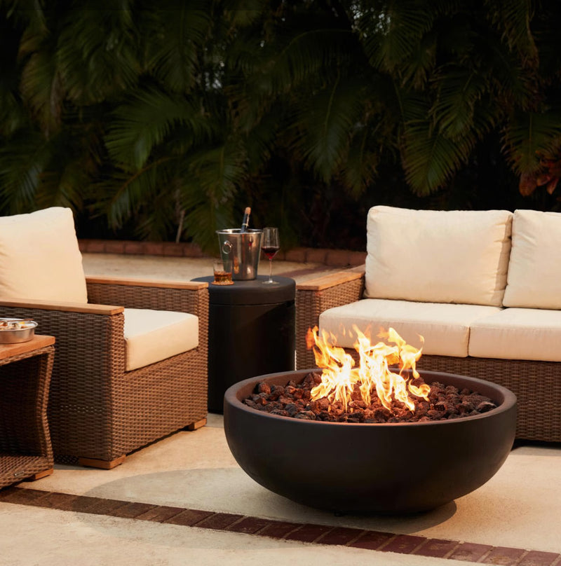 Blaze 38-Inch Round Concrete Natural Gas Fire Bowl in Phantom - BLZ-38-FBOWL-NG