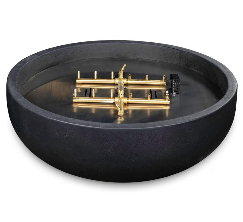 Blaze 38-Inch Round Concrete Natural Gas Fire Bowl in Phantom - BLZ-38-FBOWL-NG