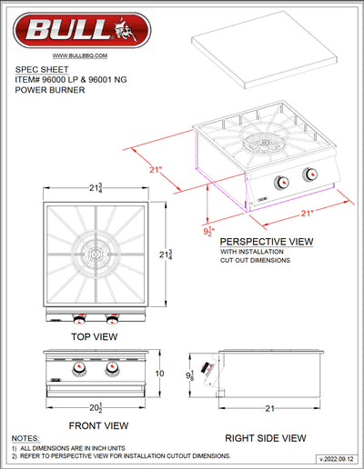 Bull 5 Burner 38" Grill Package Stainless Steel Propane - BrahmaLPPCKG2