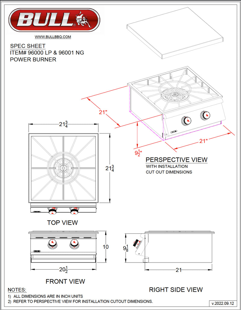 Bull 5 Burner 38" Grill Package Stainless Steel Propane - BrahmaLPPCKG2