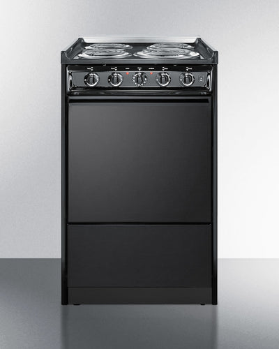 Summit 24" Electric Range with Chrome Drip Pans and Manual Clean Oven Black - TEM110CR