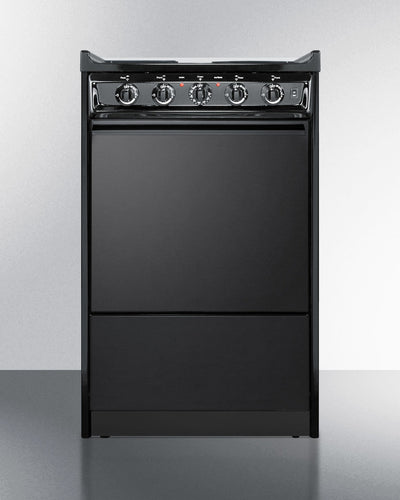 Summit 24" Electric Range with Chrome Drip Pans and Manual Clean Oven Black - TEM110CR