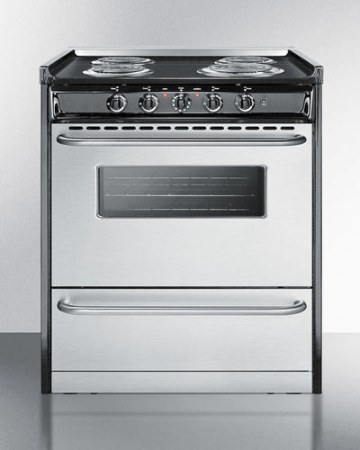 Summit 24" Electric Range with Manual Clean Oven Stainless Steel - TEM210BRWY