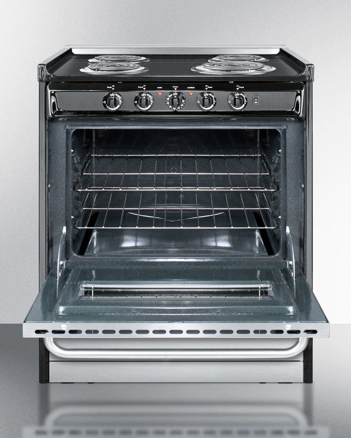 Summit 24" Electric Range with Manual Clean Oven Stainless Steel - TEM210BRWY