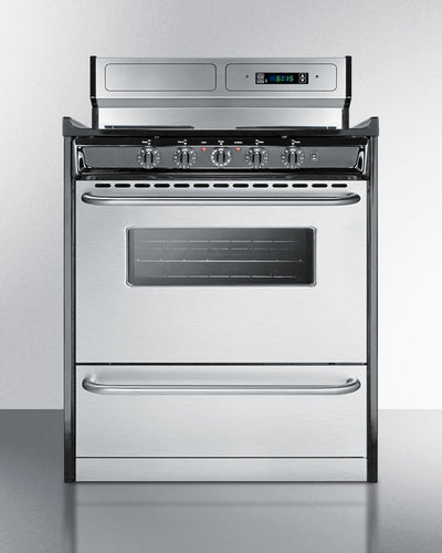 Summit 24" Electric Range with Manual Clean Oven Stainless Steel - TEM230BKWY