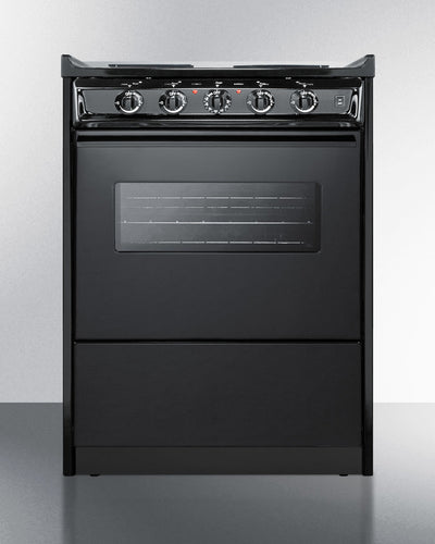 Summit 24" Wide Electric Range with Chrome Drip Pans and Manual Oven Black - TEM610CR