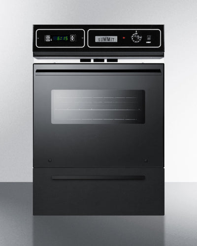 Summit 24" Wide Electric Wall Oven Black Glass - TEM721DK