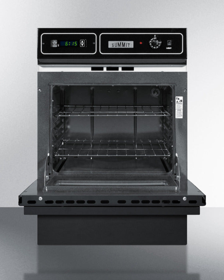 Summit 24" Wide Electric Wall Oven Black Glass - TEM721DK