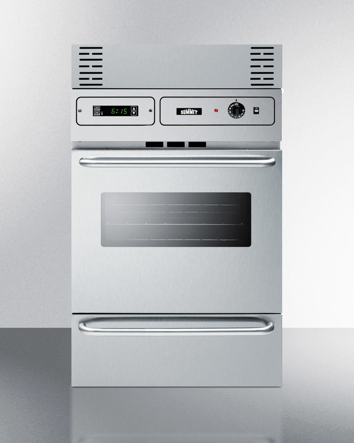 Summit 24" Wide Electric Wall Oven Stainless Steel - TEM788BKW