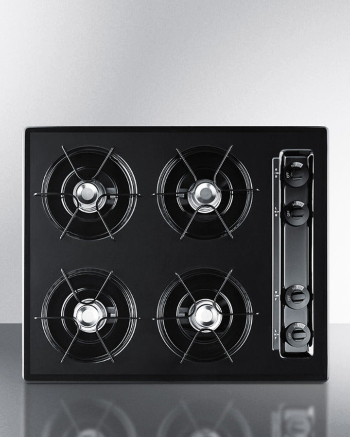 Summit 24" Wide 4 Burner Gas Cooktop Black - TNL03P