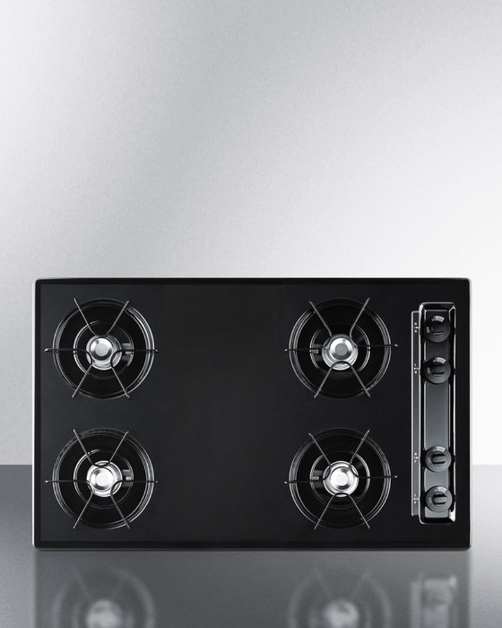 Summit 30" Wide 4 Burner Gas Cooktop Black - TNL053