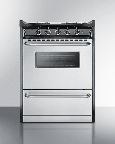 Summit 24" Wide Gas Range, Open Burners - TNM6107BRW