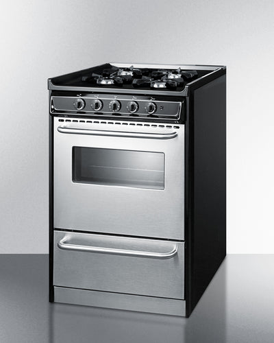 Summit 24" Wide Gas Range, Open Burners - TNM6107BRW