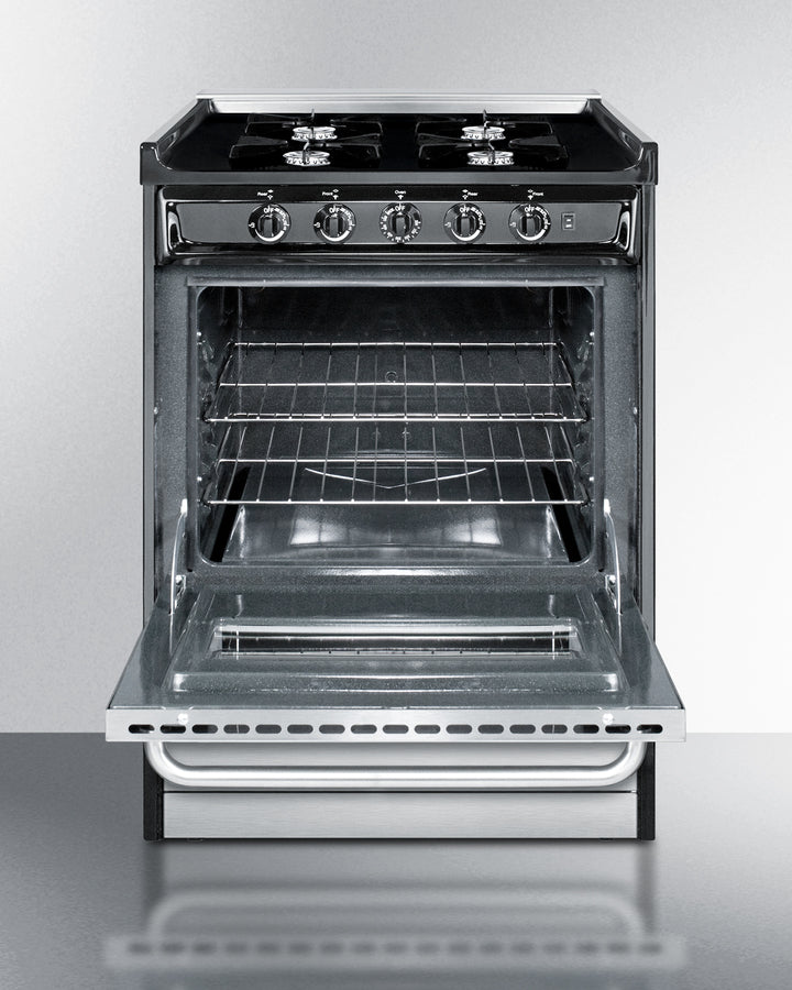 Summit 24" Wide Gas Range, Open Burners - TNM6107BRW