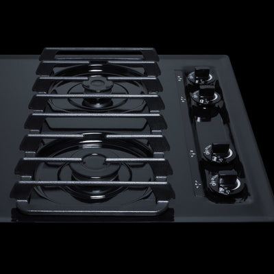 Summit 24" Wide 4 Burner Gas Cooktop Black - TTL033S