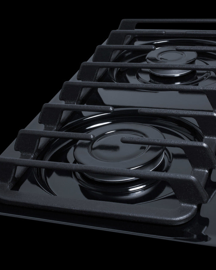 Summit 24" Wide 4 Burner Gas Cooktop Black - TTL033S