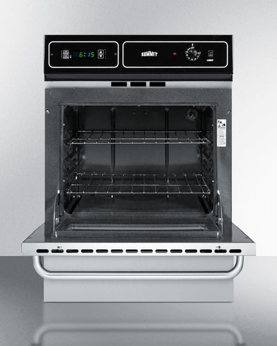 Summit 24" Wide Gas Wall Oven Stainless Steel Black - TTM7212BKW