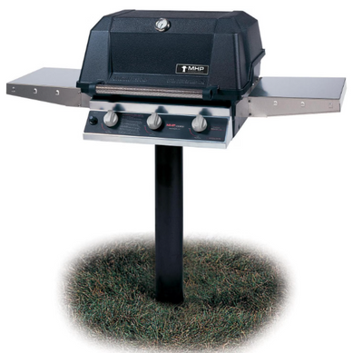 MHP Grill 27-Inch Built-In Grill - Natural Gas with In-Ground Post - W3G4DD-NS + MPP