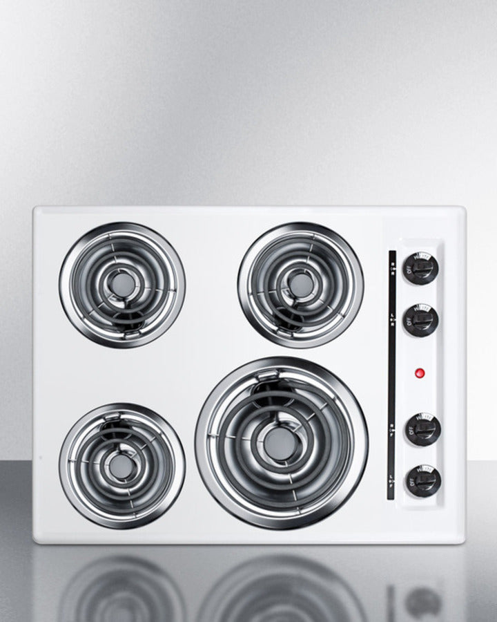 Summit 24" Wide 4-Burner Coil Cooktop White - WEL03