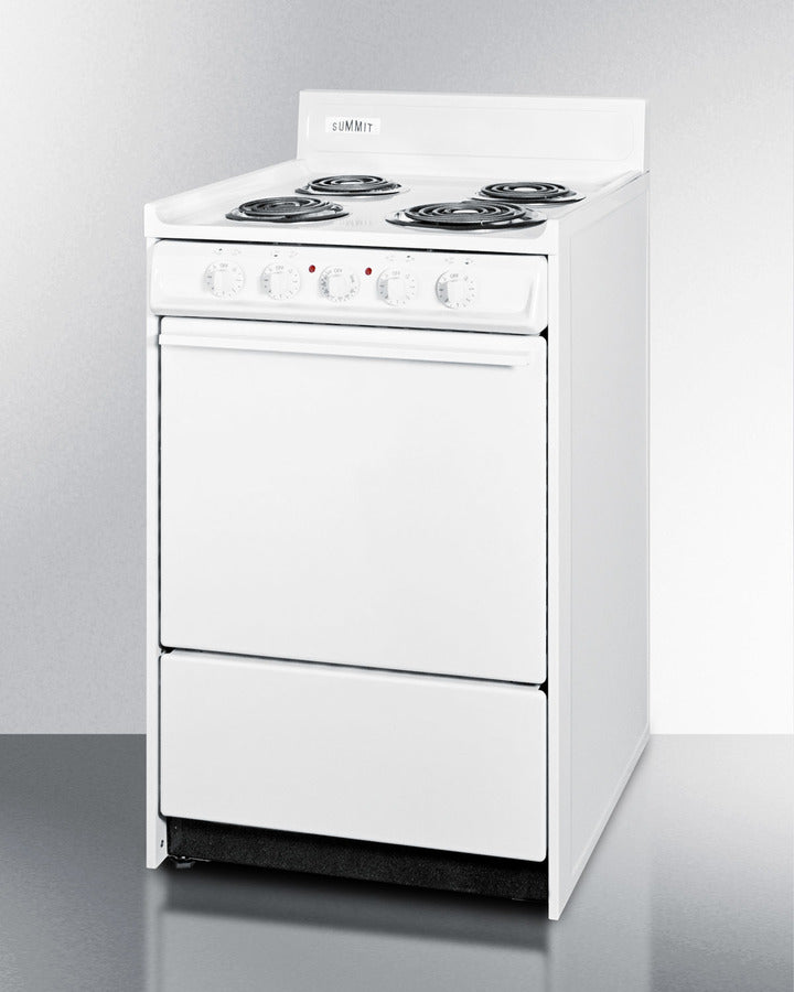 Summit 24" Electric Range with Manual Clean Oven White - WEM110