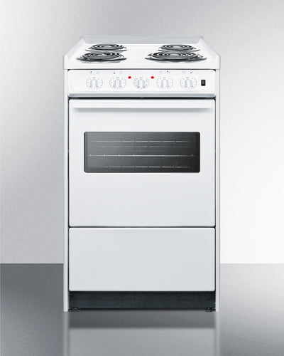 Summit 24" Electric Range with Storage Drawer and Manual Clean Oven White - WEM110RW