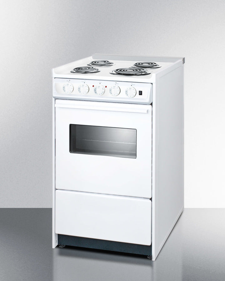 Summit 24" Electric Range with Storage Drawer and Manual Clean Oven White - WEM110RW