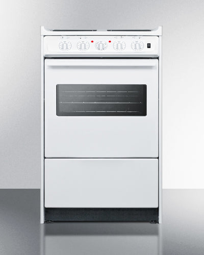 Summit 24" Electric Range with Storage Drawer and Manual Clean Oven White - WEM110RW