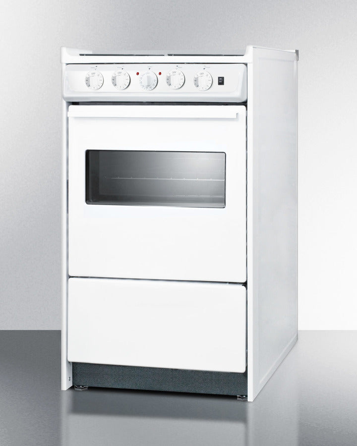 Summit 24" Electric Range with Storage Drawer and Manual Clean Oven White - WEM110RW