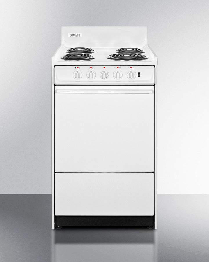 Summit 24" Electric Coil Top Range with Manual Clean Oven White - WEM1171Q