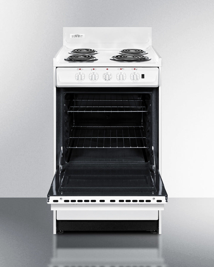 Summit 24" Electric Coil Top Range with Manual Clean Oven White - WEM1171Q