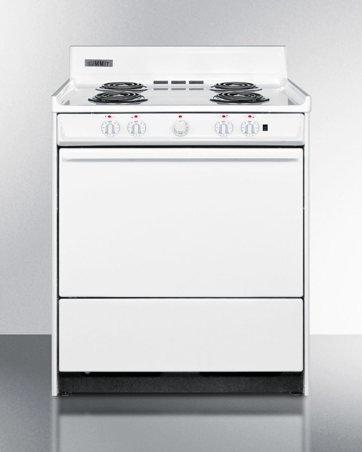 Summit 24" Electric Range with 4 Coil Elements and Oven Storage White - WEM2171Q