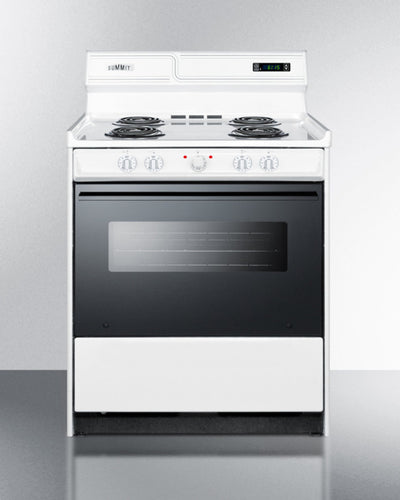 Summit 24" Electric Range with Digital Timer and Knob Controls White - WEM230DK