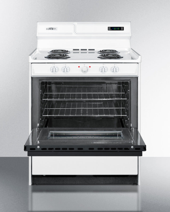 Summit 24" Electric Range with Digital Timer and Knob Controls White - WEM230DK