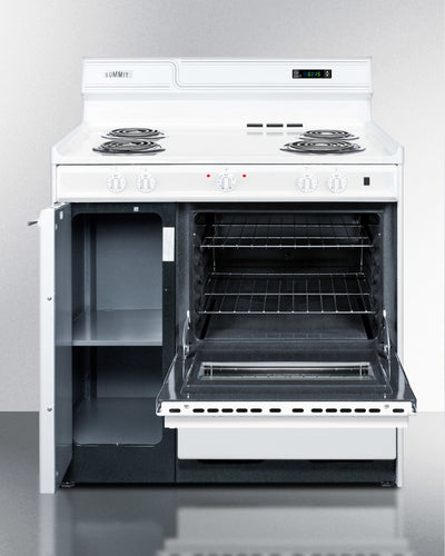 Summit 30" Electric Range with 4 Coil Elements and Storage Compartment White - WEM430KW